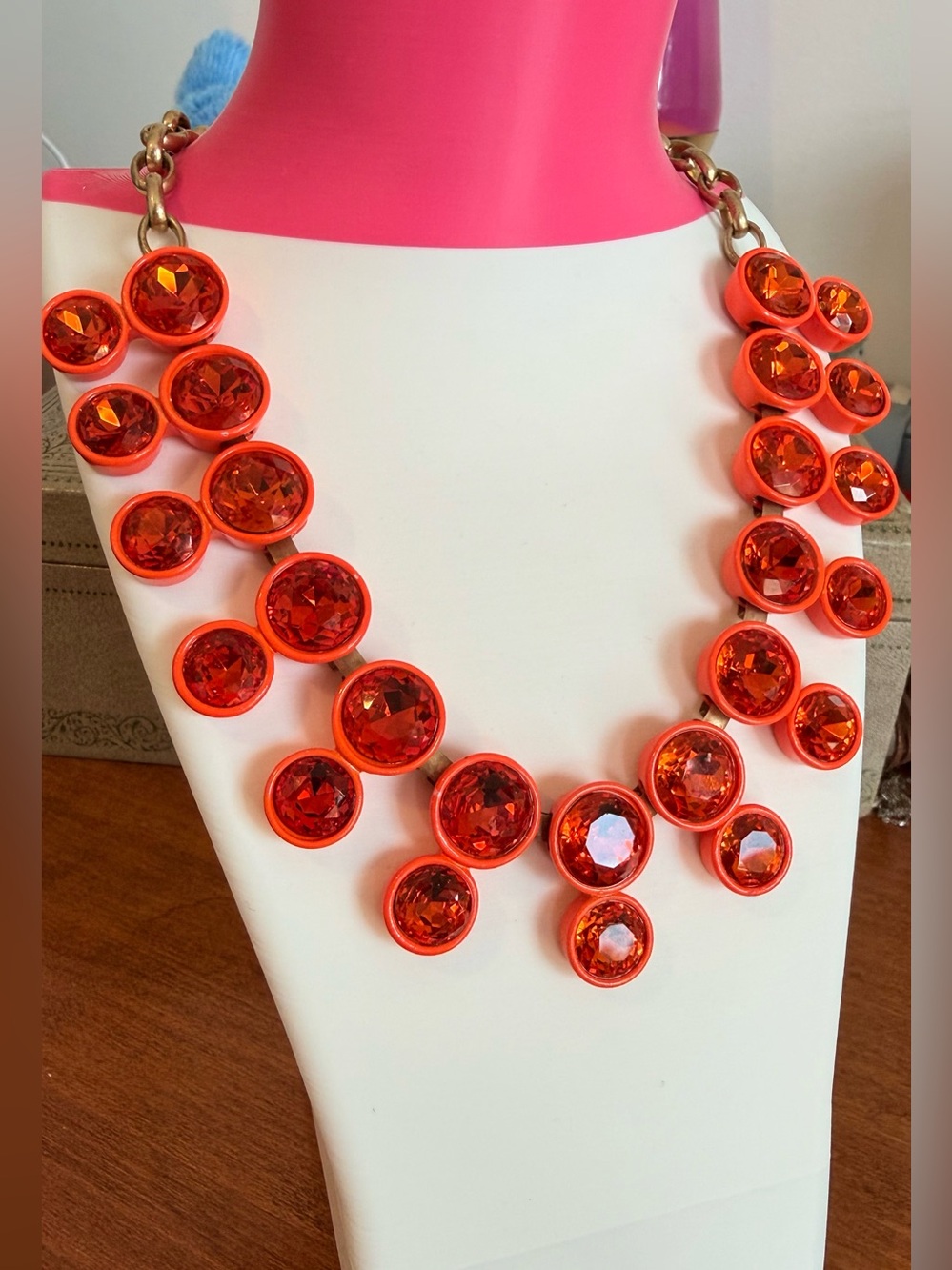 J. Crew Red/Orange Brulee Necklace